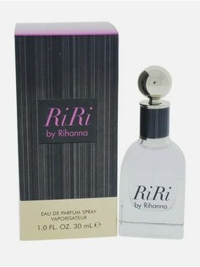 RiRi by Rihanna Perfume in Black Box with Pink Logo and Gold Panel
